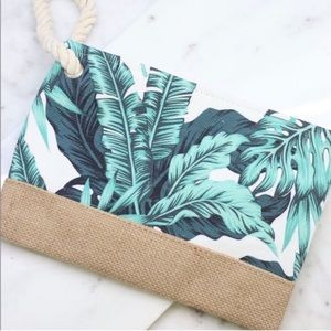 Caroline Hill Palm Leaf Tropical Wristlet